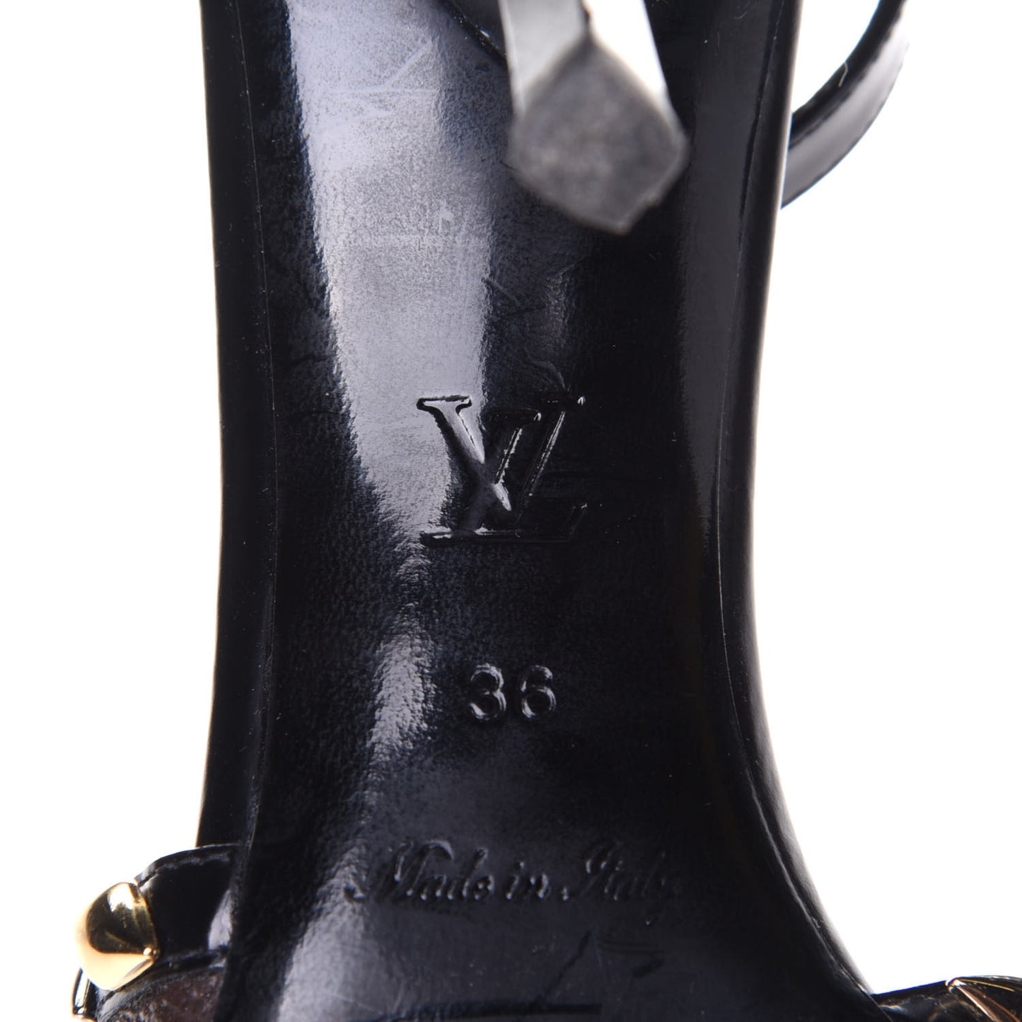 Calfskin Monogram Eldorado Heeled Sandals 36 Black