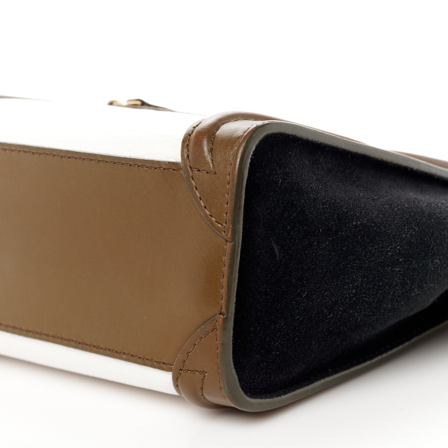 Celine Textured Calfskin Suede Nano Tri-Color Luggage Cream 10 of 11