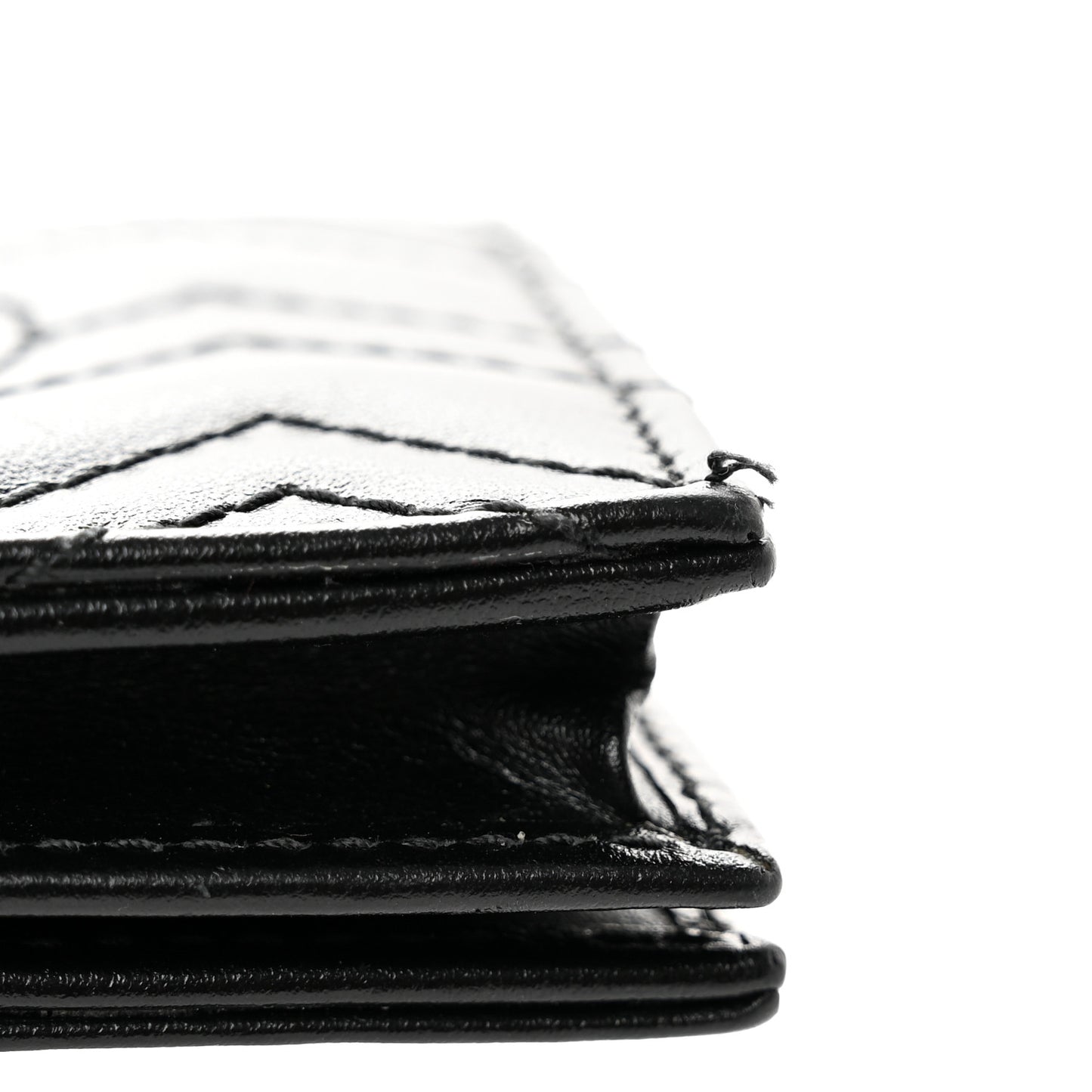 Calfskin Matelasse GG Marmont Card Case Wallet Black