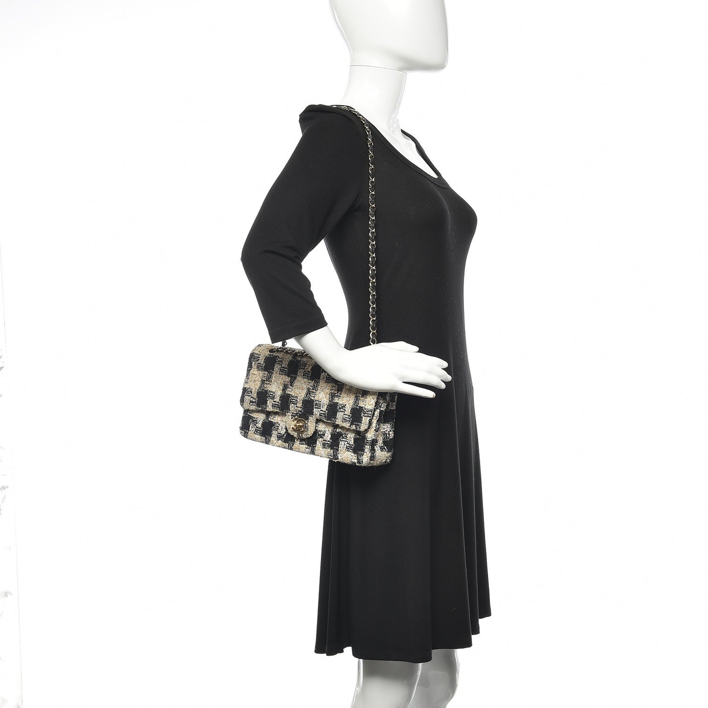 Tweed Quilted Medium Double Flap Multicolor
