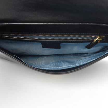 Gucci Calfskin Diagonal GG Medium Thiara Double Envelope Shoulder Bag Emerald Green Black 6 of 11