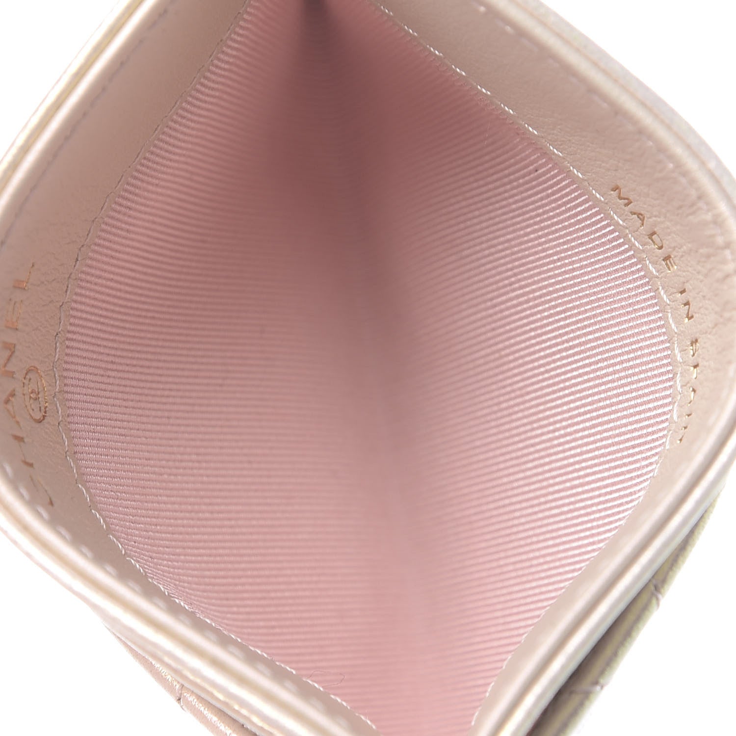 Chanel Iridescent Lambskin Quilted Card Holder Ivory 5 of 9