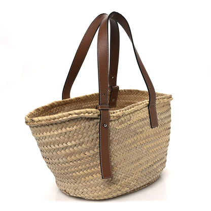 Loewe Raffia Basket Tote Bag Natural Tan 3 of 13