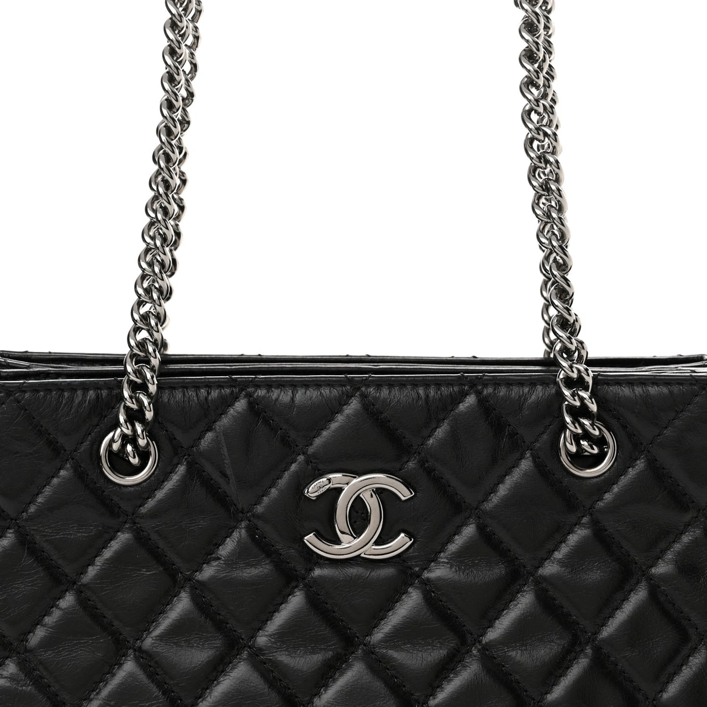 Calfskin Quilted Medium Coco Soft Tote Black