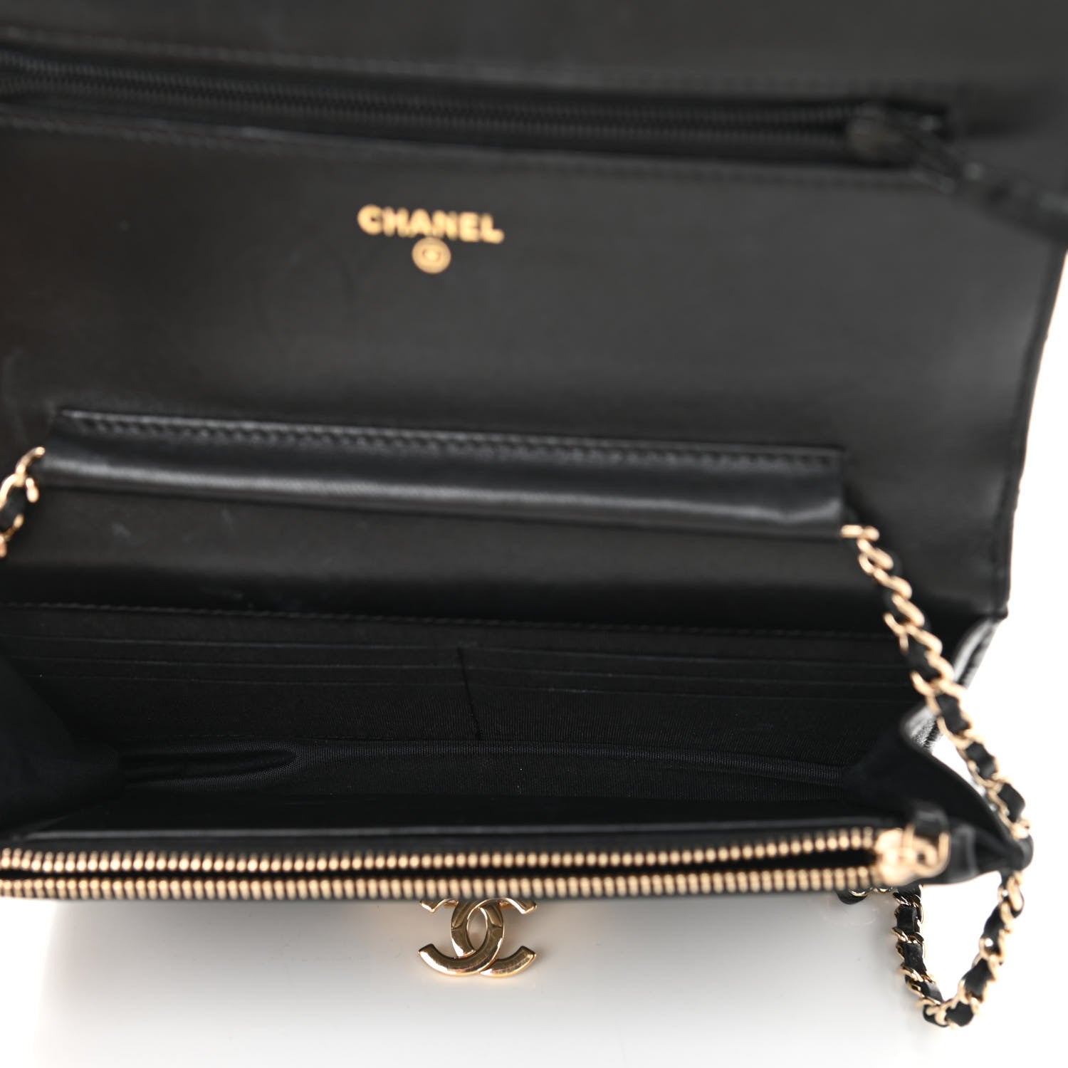 Chanel Lambskin Quilted Golden Class Wallet On Chain WOC Black 5 of 11