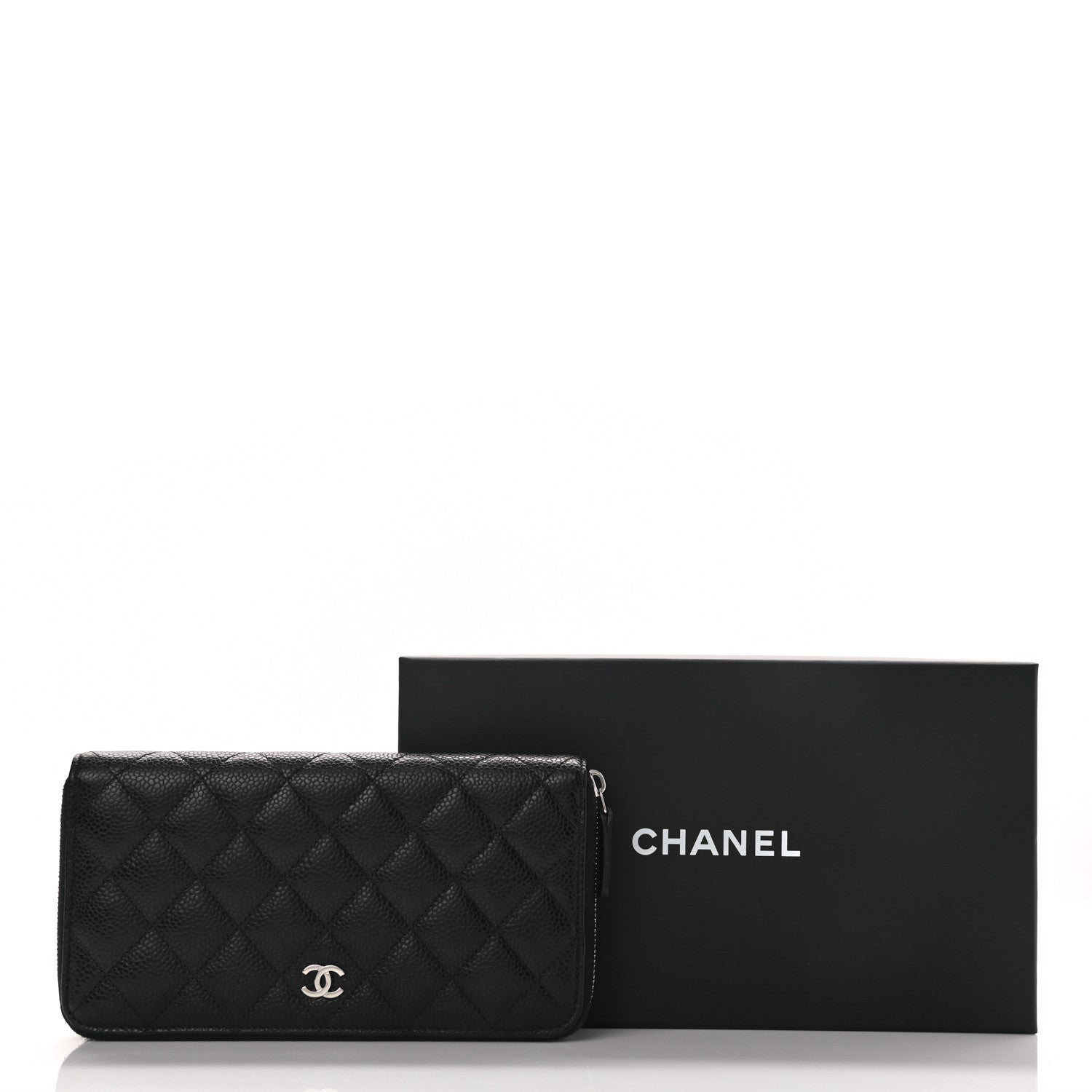 Chanel Caviar Quilted Large Gusset Zip Around Wallet Black 9 of 9