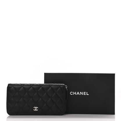 Chanel Caviar Quilted Large Gusset Zip Around Wallet Black 9 of 9
