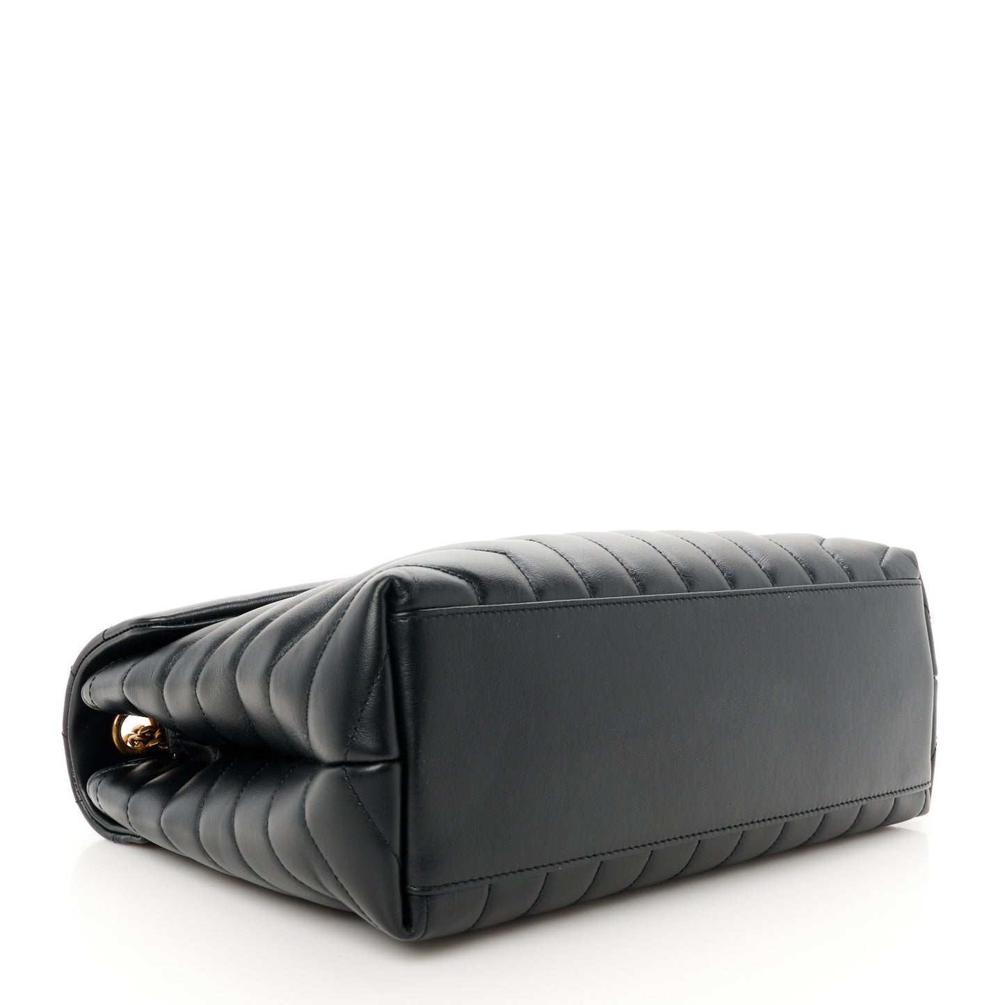 Calfskin Y Quilted Monogram Medium Loulou Chain Satchel Black