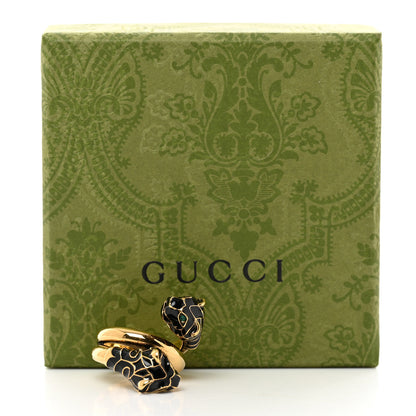 Gucci Tiger Heads Double Wrap Ring 57 8 Aged Gold Black 7 of 7