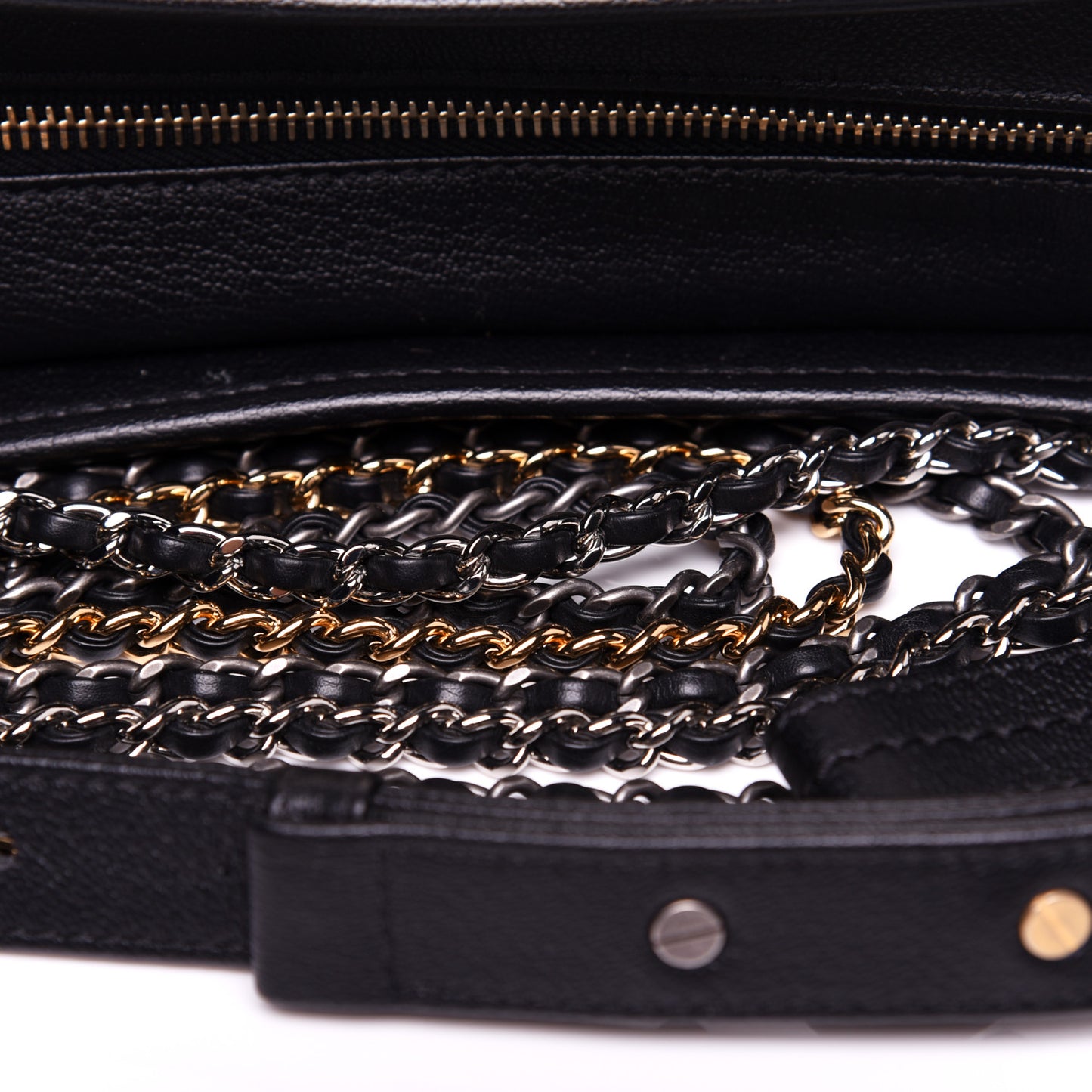 Patent Goatskin Quilted Medium Gabrielle Hobo Black