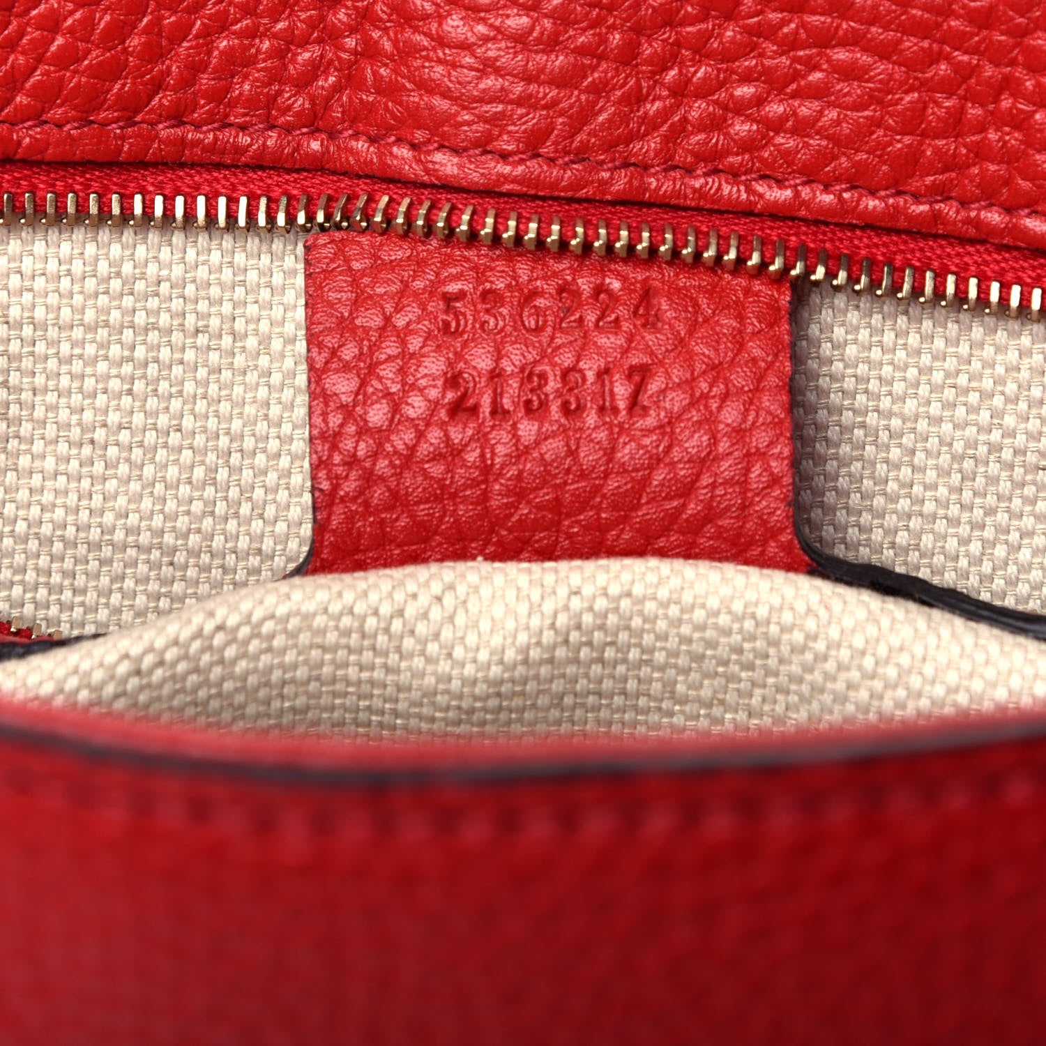Gucci Pebbled Calfskin Medium Soho Flap Crossbody Vibrant Red 7 of 9