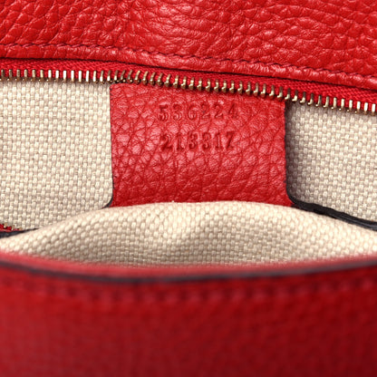 Gucci Pebbled Calfskin Medium Soho Flap Crossbody Vibrant Red 7 of 9