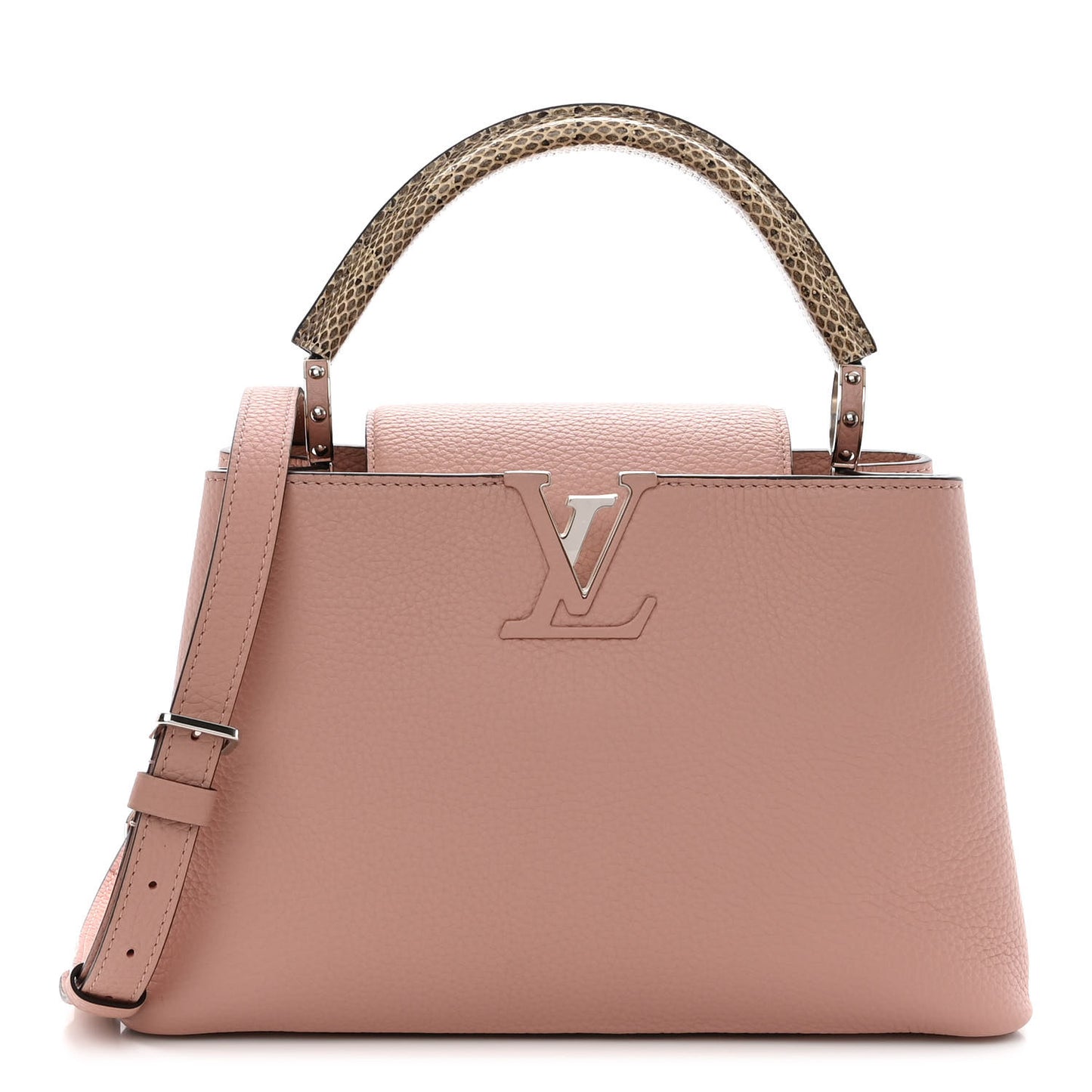 Taurillon Snakeskin Capucines PM Magnolia