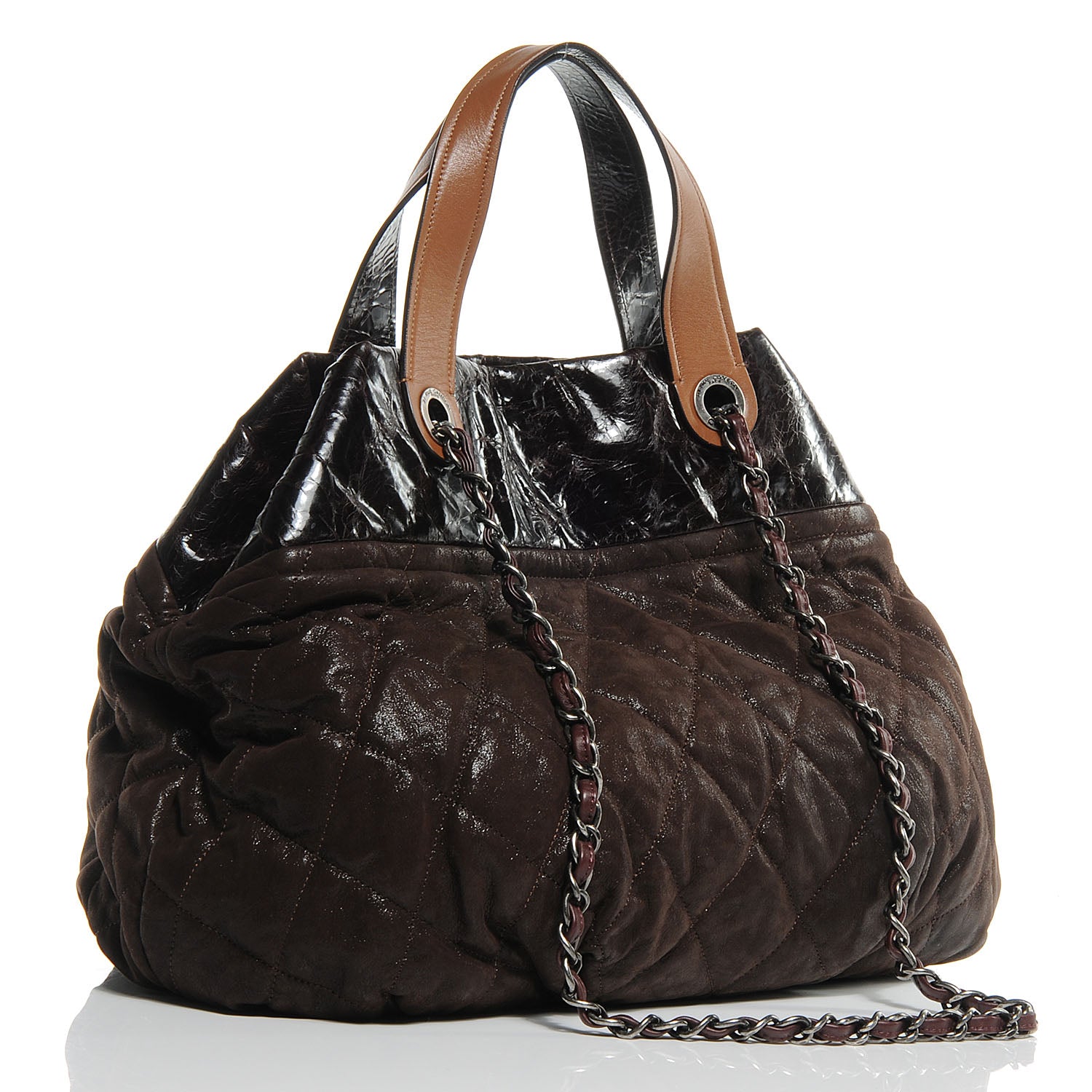Chanel Iridescent Calfskin Large In The Mix Tote Dark Brown 3 of 7