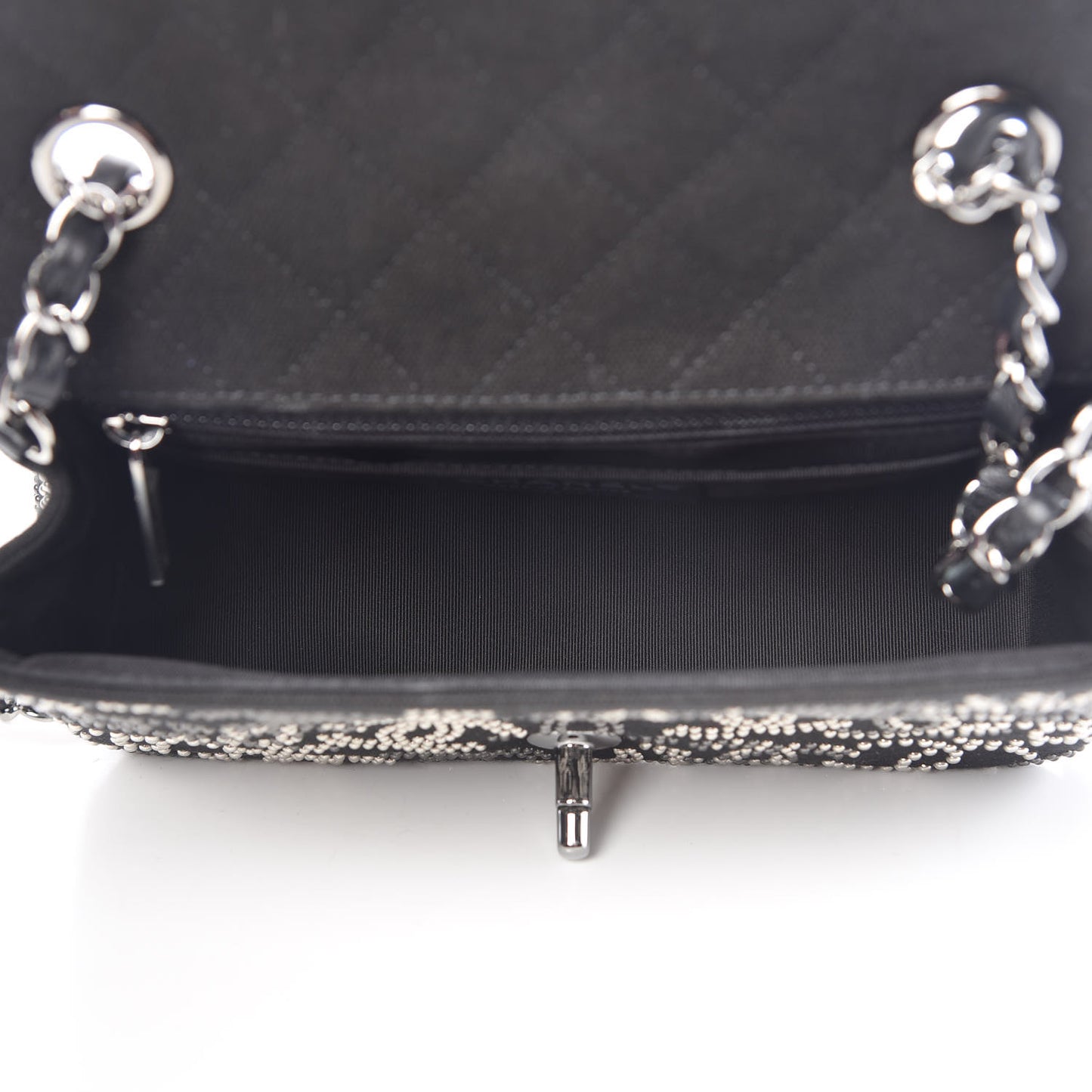 Canvas Studded Mini Rectangular Flap Black