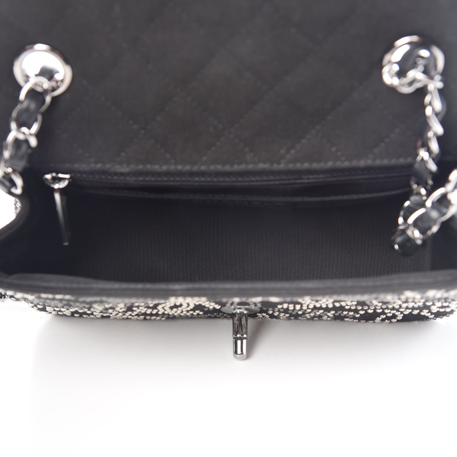 Chanel Canvas Studded Mini Rectangular Flap Black 6 of 10