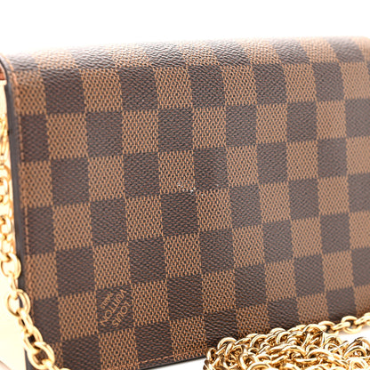 Louis Vuitton Damier Ebene Vavin Chain Wallet Creme 7 of 10