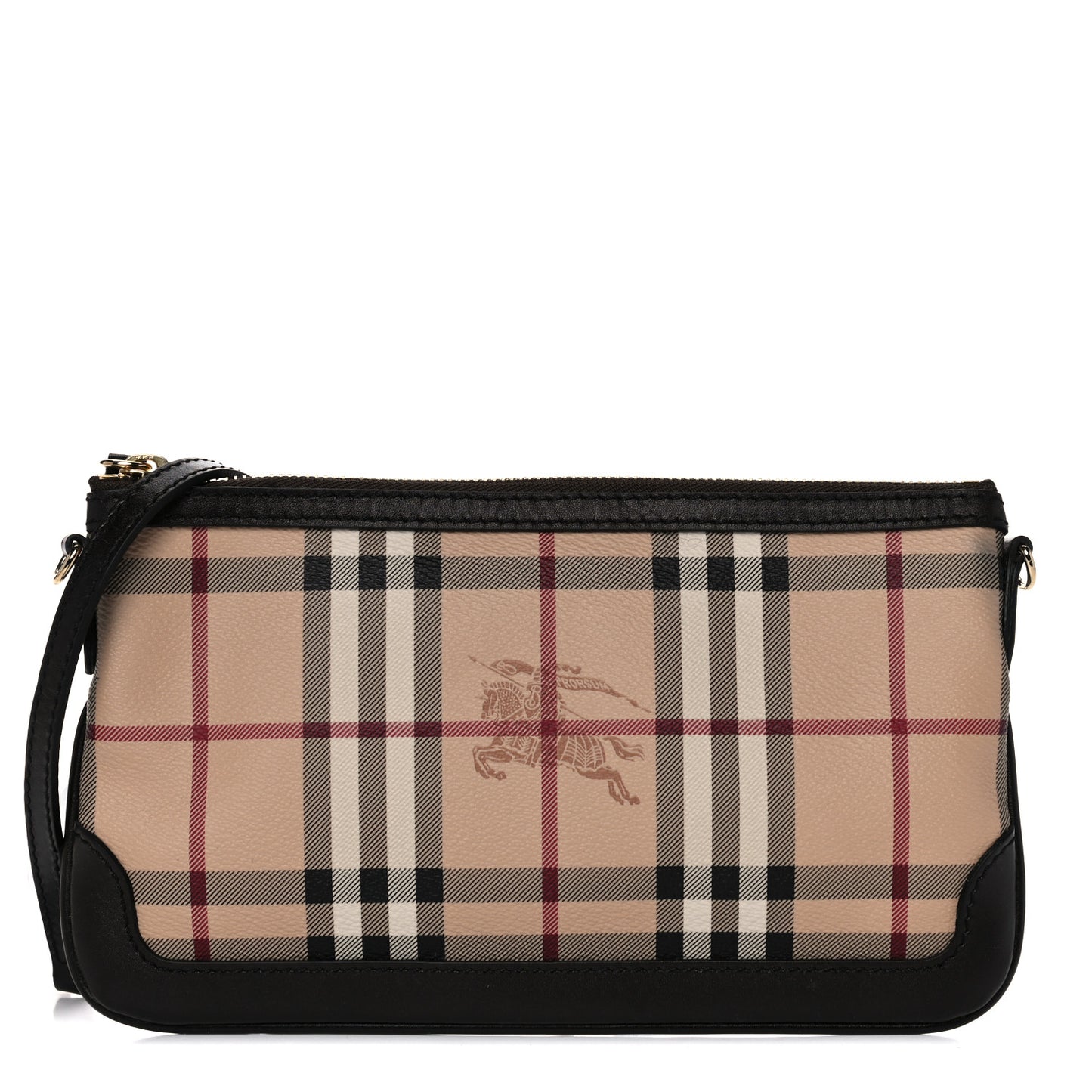 Haymarket Check Small Peyton Crossbody Clutch Bag Chocolate