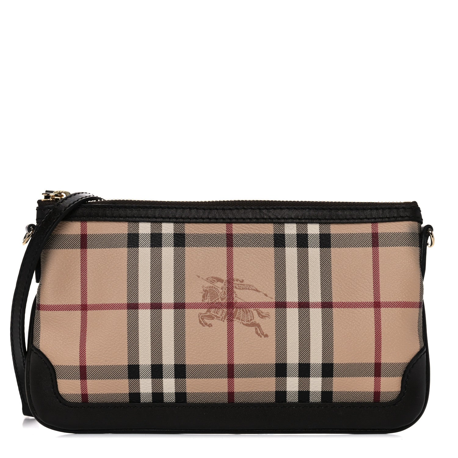 Burberry Haymarket Check Small Peyton Crossbody Clutch Bag Chocolate 1 of 11