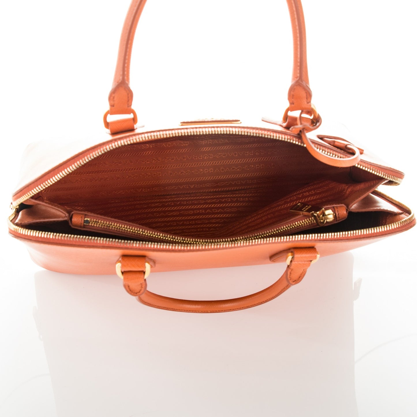 Saffiano Lux Large Promenade Tote Papaya