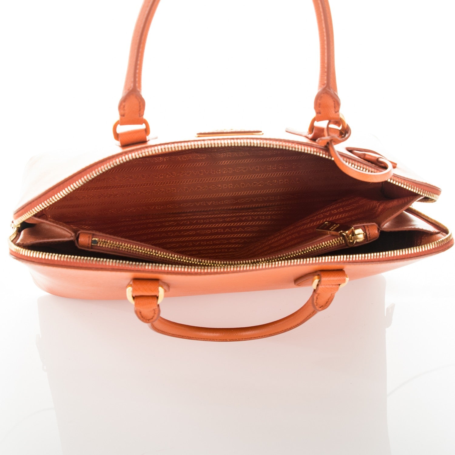 Prada Saffiano Lux Large Promenade Tote Papaya 5 of 8