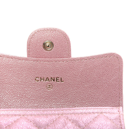 Chanel Iridescent Caviar Quilted Flap Card Holder Rose Pink 6 of 9
