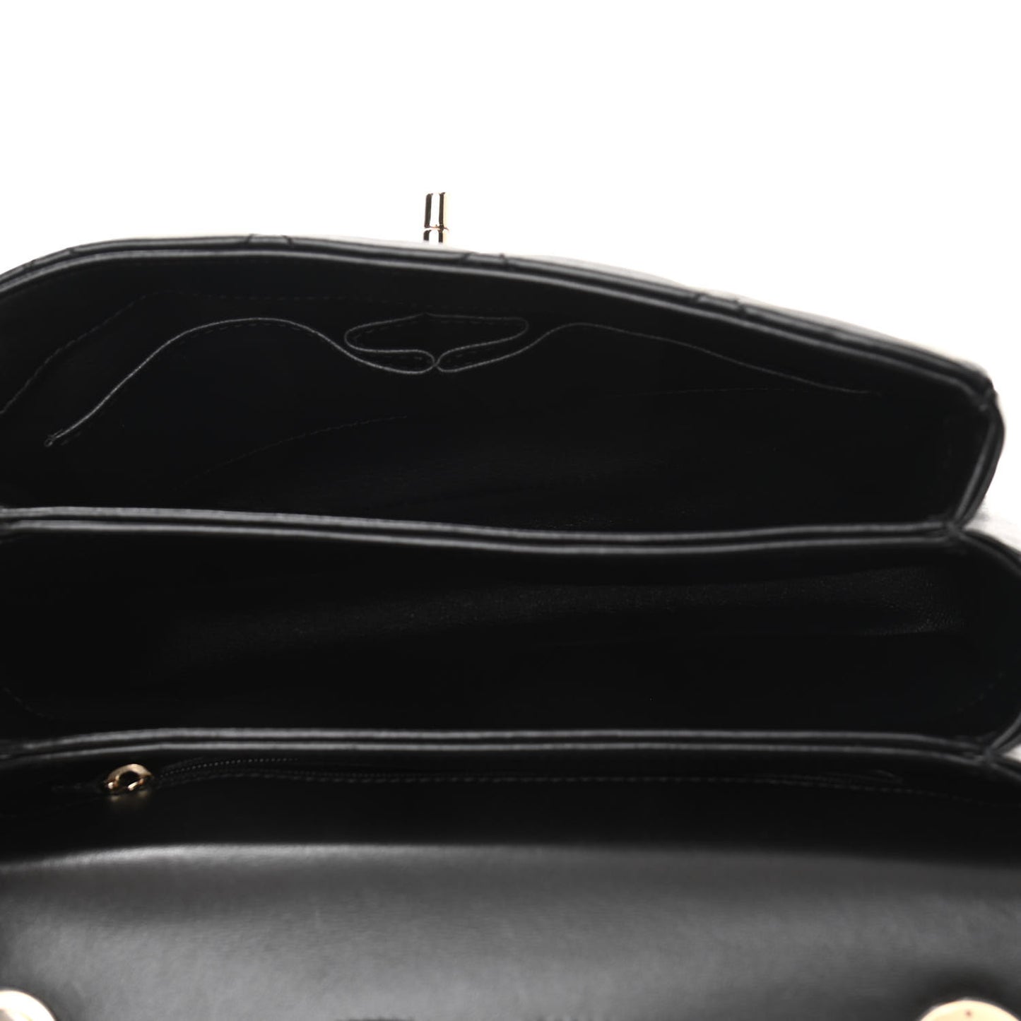 Lambskin Quilted Small Trendy CC Dual Handle Flap Bag Black