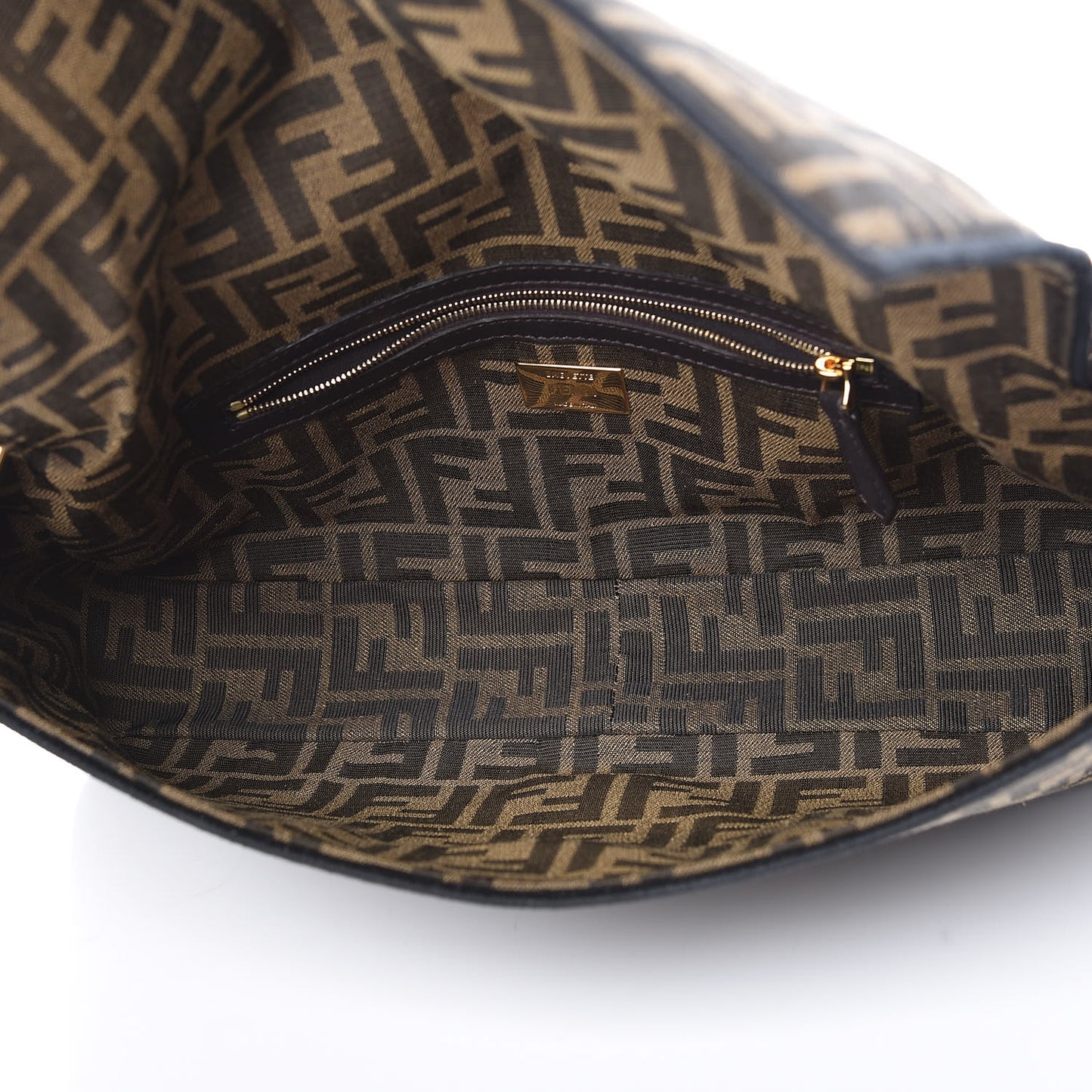 Fabric Jacquard FF 1974 Large Baguette Tobacco Moro Black