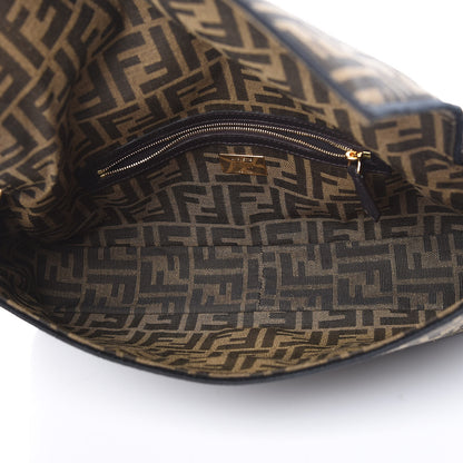 Fendi Fabric Jacquard FF 1974 Large Baguette Tobacco Moro Black 8 of 9
