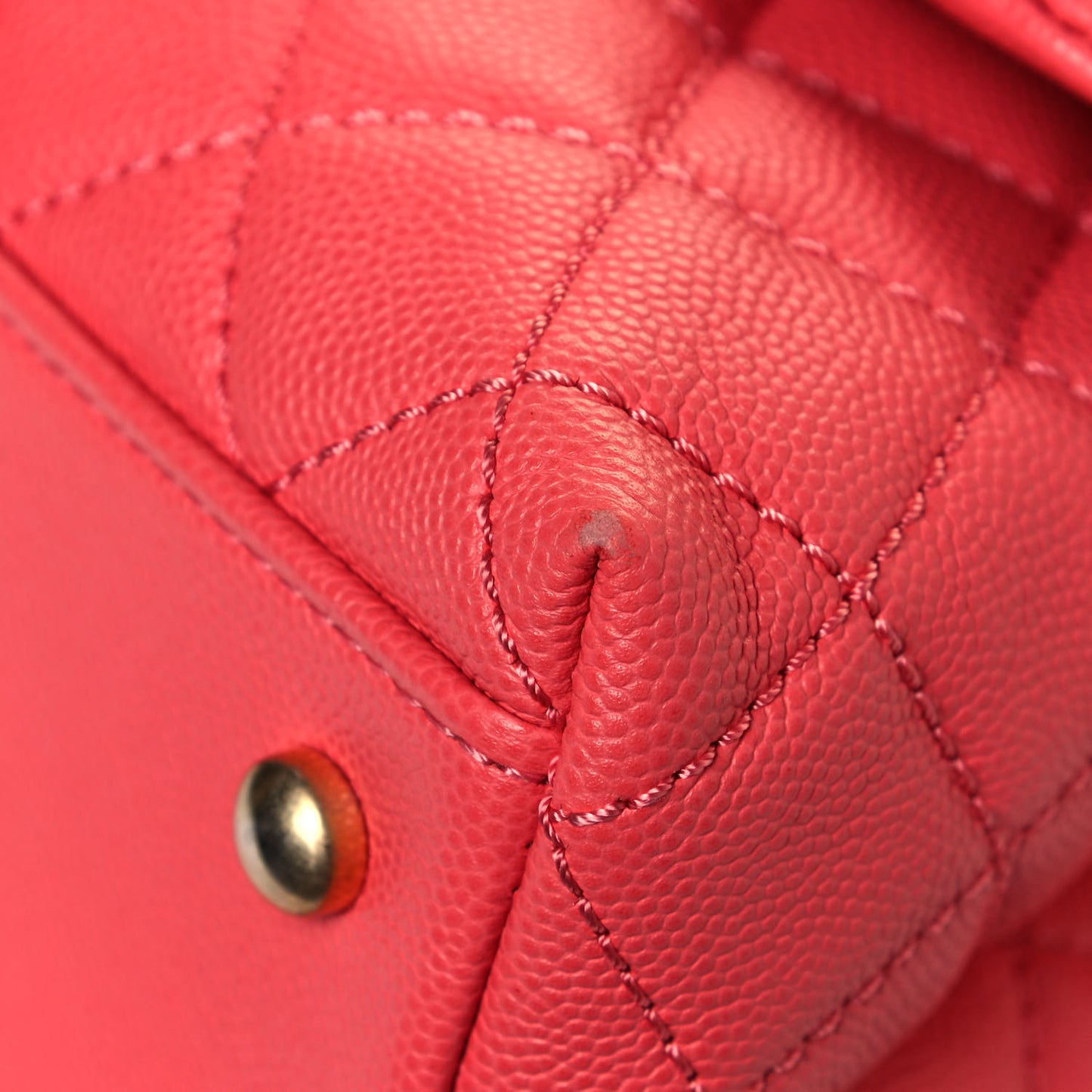 Caviar Lizard Embossed Quilted Mini Coco Handle Flap Pink