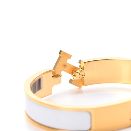 Hermes Enamel Narrow Clic Clac H Bracelet PM White 4 of 5