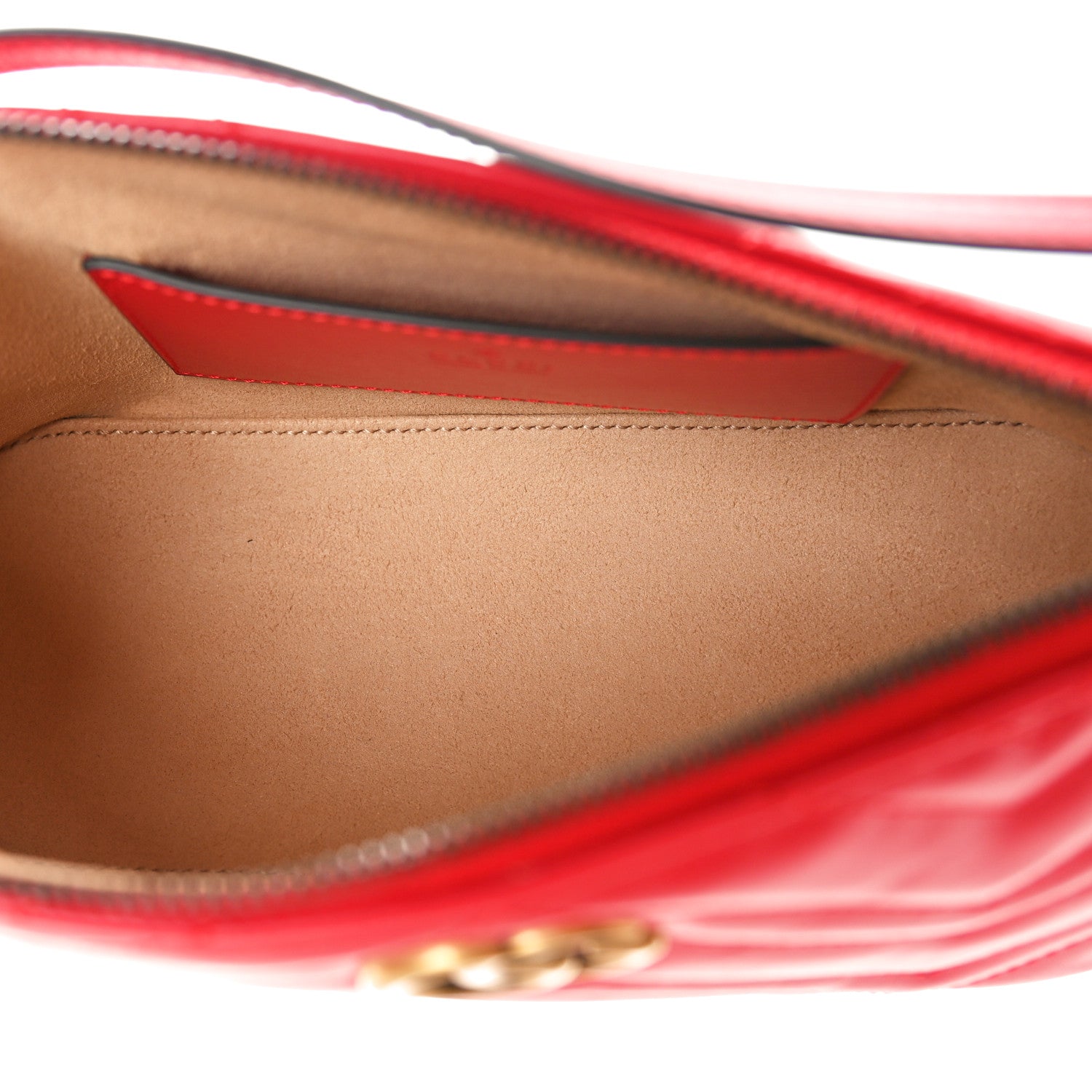 Gucci Calfskin Matelasse Chevron GG Marmont Sling Shoulder Bag Rosso 5 of 10