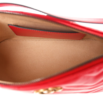 Gucci Calfskin Matelasse Chevron GG Marmont Sling Shoulder Bag Rosso 5 of 10
