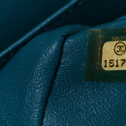 Chanel Lambskin Quilted Medium Double Flap Turquoise 15 of 23