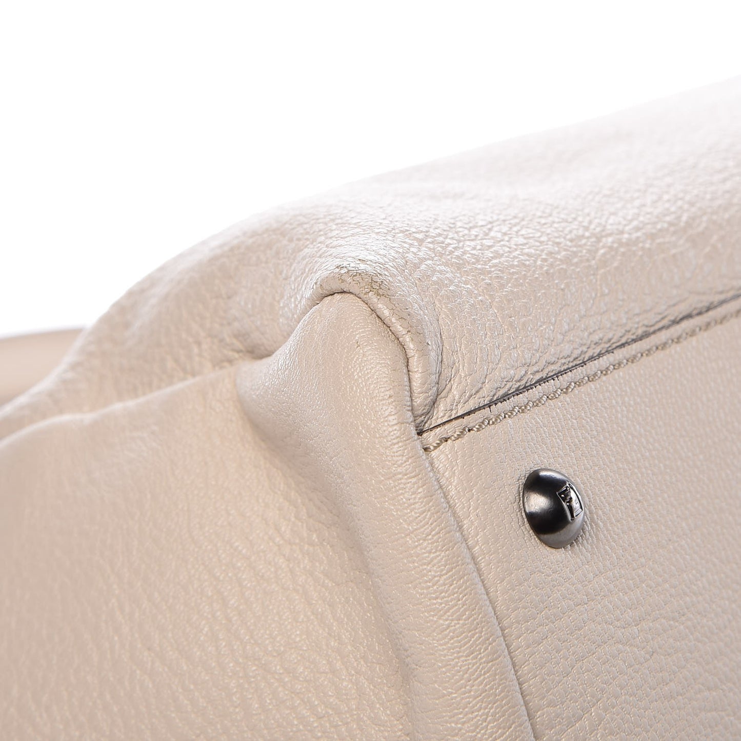 Goatskin Elaphe Large Peekaboo Iconic Satchel Latte Natural