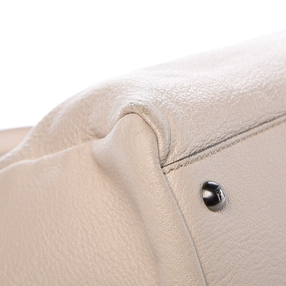 Fendi Goatskin Elaphe Large Peekaboo Iconic Satchel Latte Natural 10 of 13