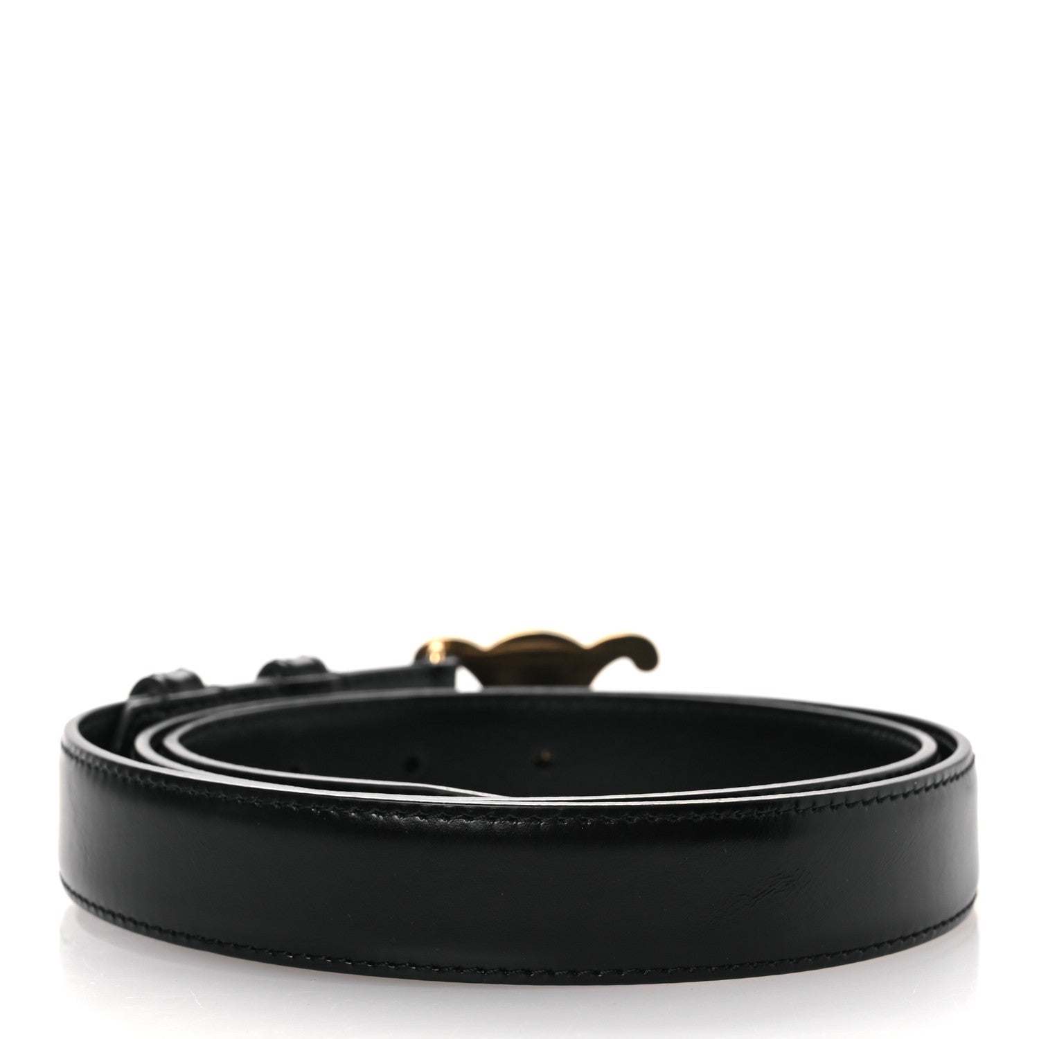 Celine Box Calfskin Medium 25mm Triomphe Belt 90 36 Black 2 of 8