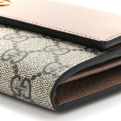 Gucci Dollar Calfskin GG Supreme Monogram GG Marmont Continental Wallet Porcelain Rose Beige Ebony 8 of 8