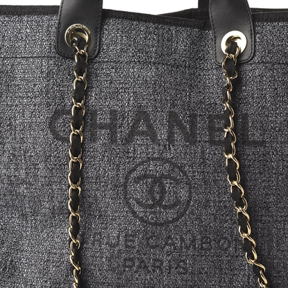 Chanel Woven Straw Raffia Large Deauville Tote Grey 11 of 11