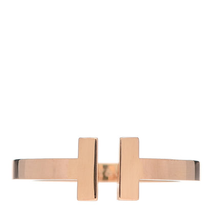 Tiffany 18K Rose Gold T Square Ring 61 9.5 1 of 5
