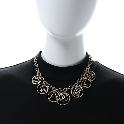 Chanel Metal Hoop Cuba Logo Necklace Gold 2 of 4