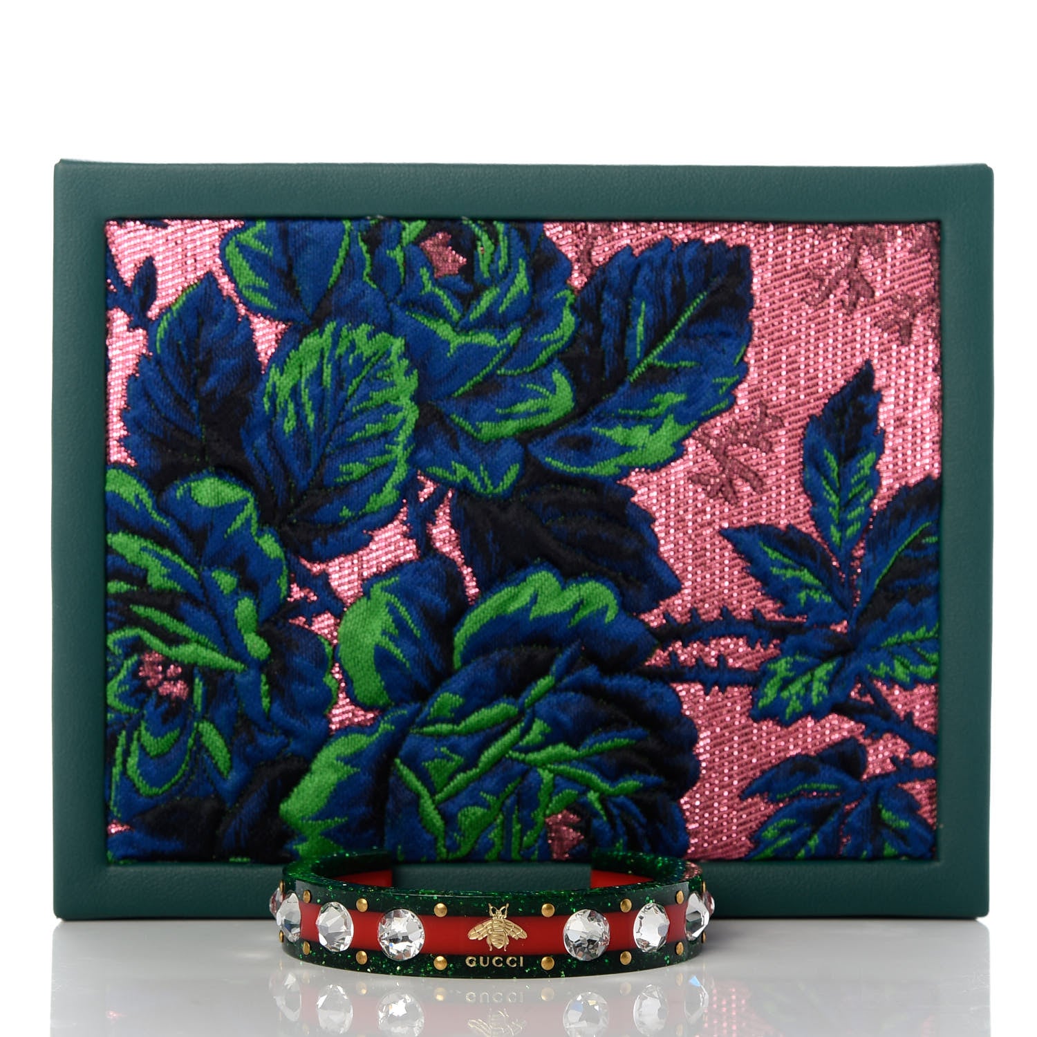 Gucci Crystal Web Cuff 16 Green Red 6 of 6
