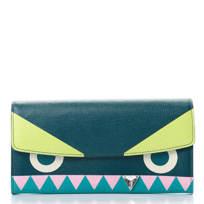 Fendi Vitello Crystal Tooth Monster Continental Wallet Oceano Multicolor 1 of 8