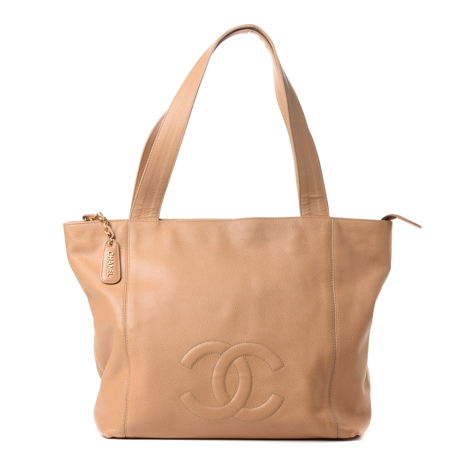 Chanel Caviar CC Shoulder Bag Beige 1 of 9