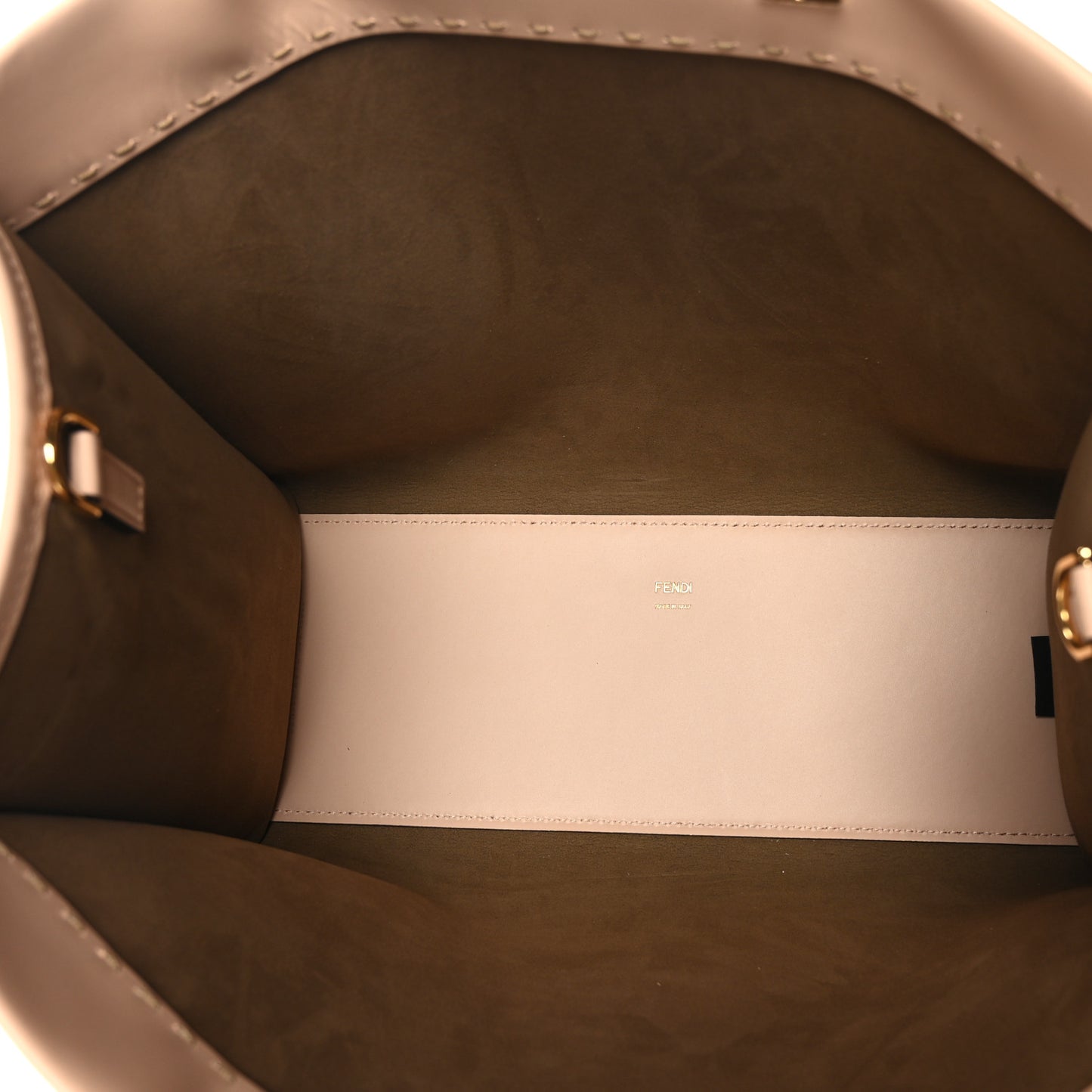 Vitello King Plexiglass Logo Embossed Medium Fendi Sunshine Shopper Tote Light Rose