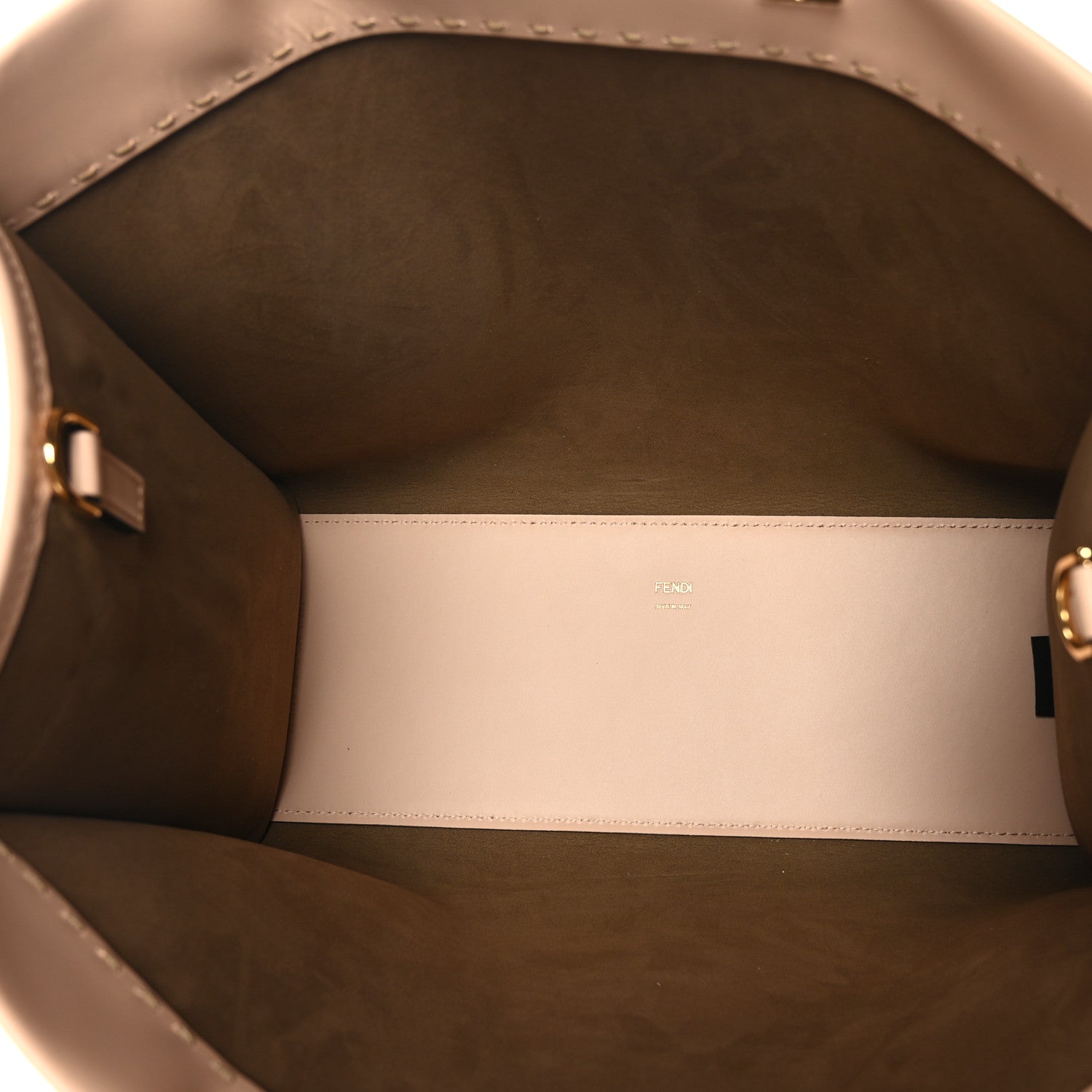 Fendi Vitello King Plexiglass Logo Embossed Medium Fendi Sunshine Shopper Tote Light Rose 5 of 8