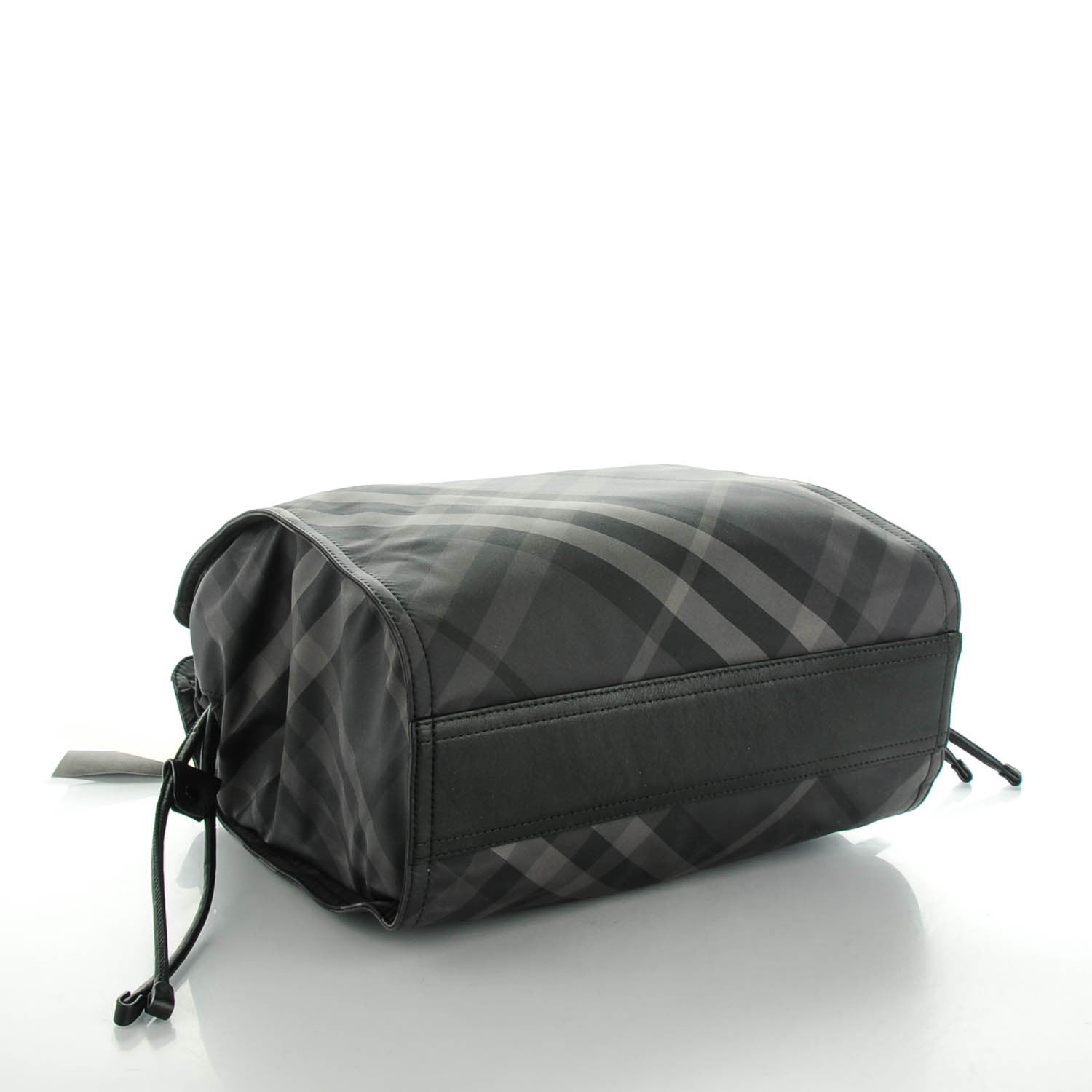 Burberry Nylon Check Small Buckleigh Packable Tote Charcoal 4 of 8