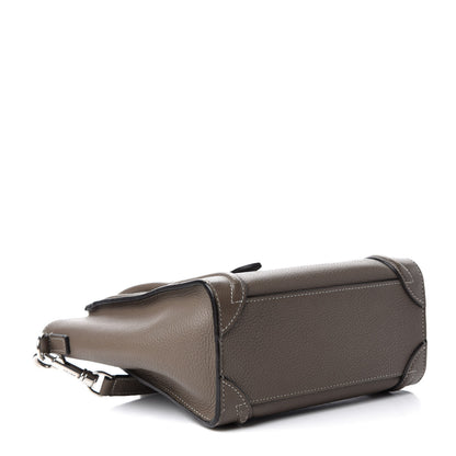 Celine Drummed Calfskin Nano Luggage Souris 5 of 20