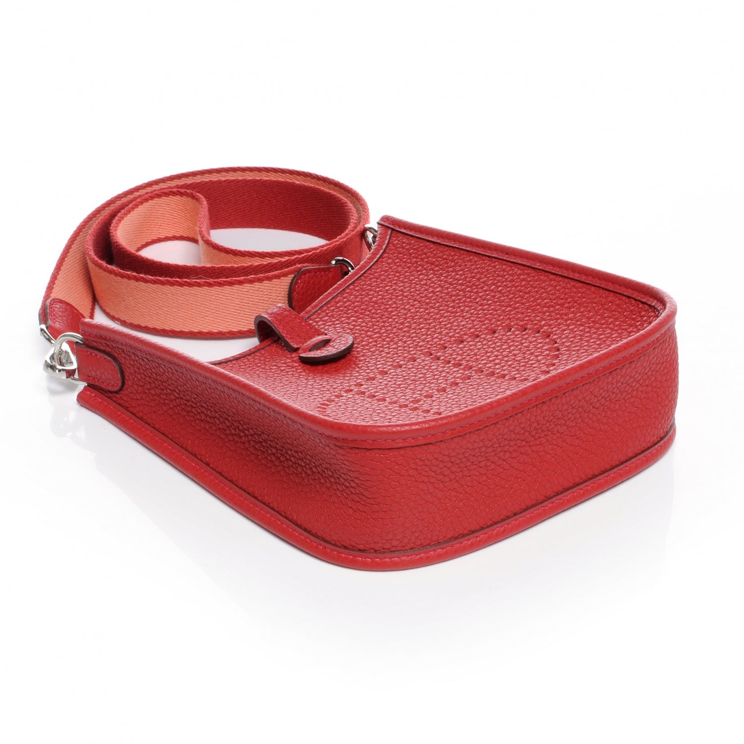 Hermes Taurillon Clemence Evelyne TPM Rouge Casaque 4 of 9