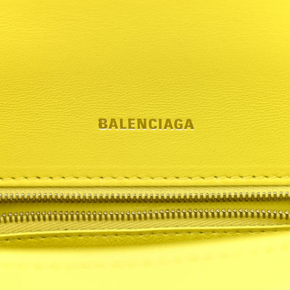 Balenciaga Shiny Calfskin Crocodile Embossed Small Hourglass Top Handle Bag Light Yellow 6 of 11